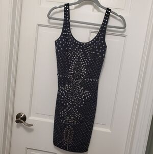 Bebe Black Embellished Bodycon Dress, Size XS, Cocktail Party, Weddi…